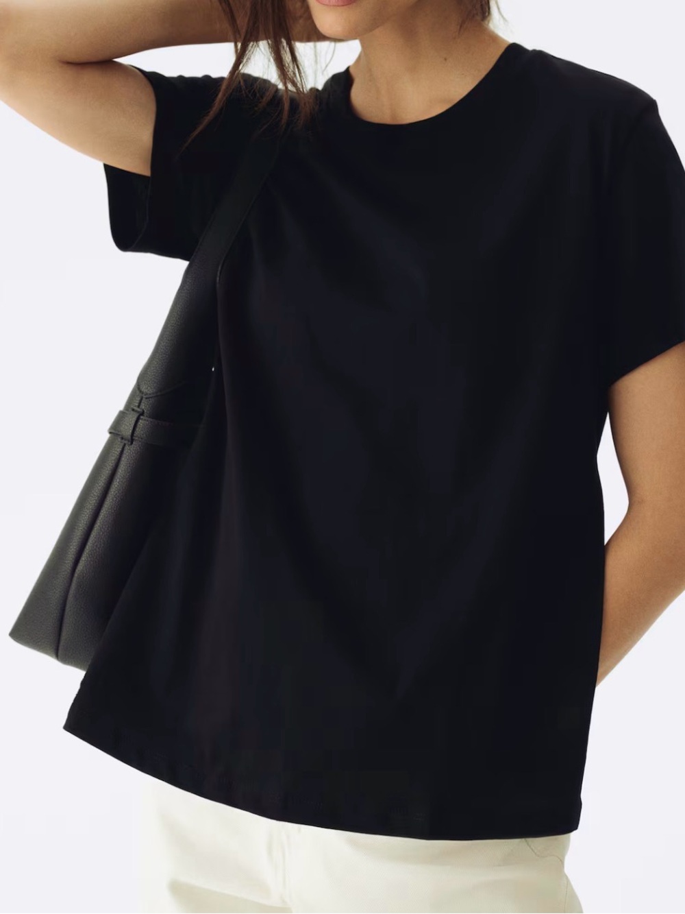 H&M Mama Black Short Sleeve Crewneck Nursing Tee